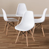 Baxton Studio Sydnea Mid-Century White Acrylic Brown Wood Finished Dining Chair, PK4 146-8791